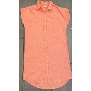Old Navy Linen-Blend Button Down Shirt Coral Dress Size XS NWT